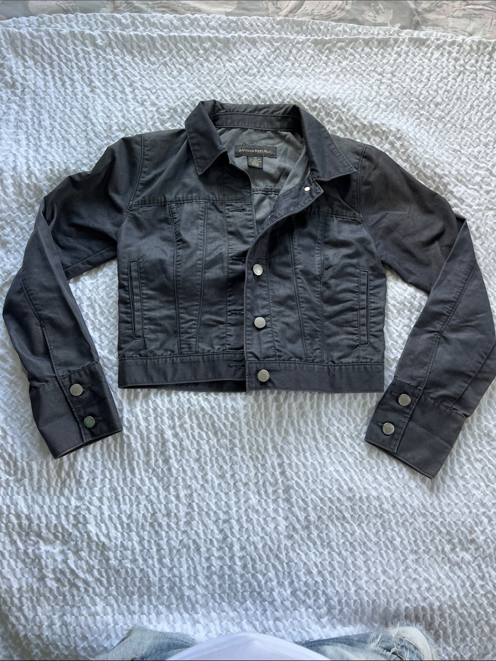 Cropped Gray Jean Jacket by Banana Republic - Women's Jacket*